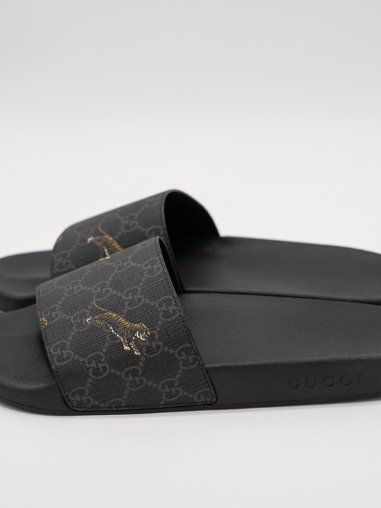 Gucci Men\'s Slides Tiger Black Canvas Supreme size 9G 9.5 US main image 4